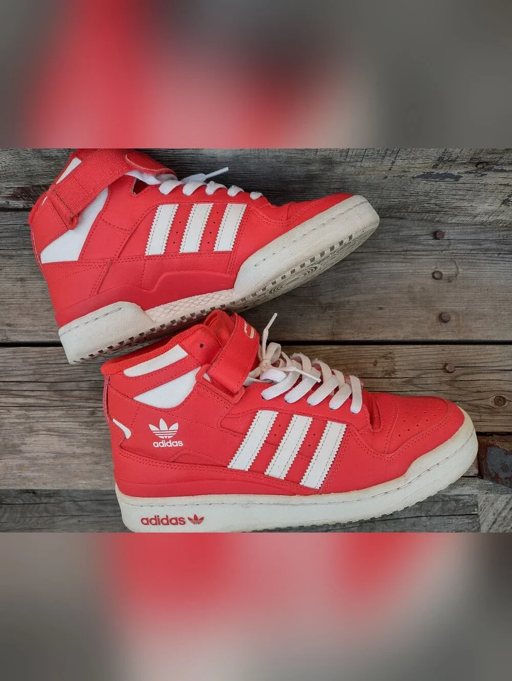 Adidas Forum Mid Red/Cloud White Sneakers GY5792 Men's Size US 8.5 RARE HTF